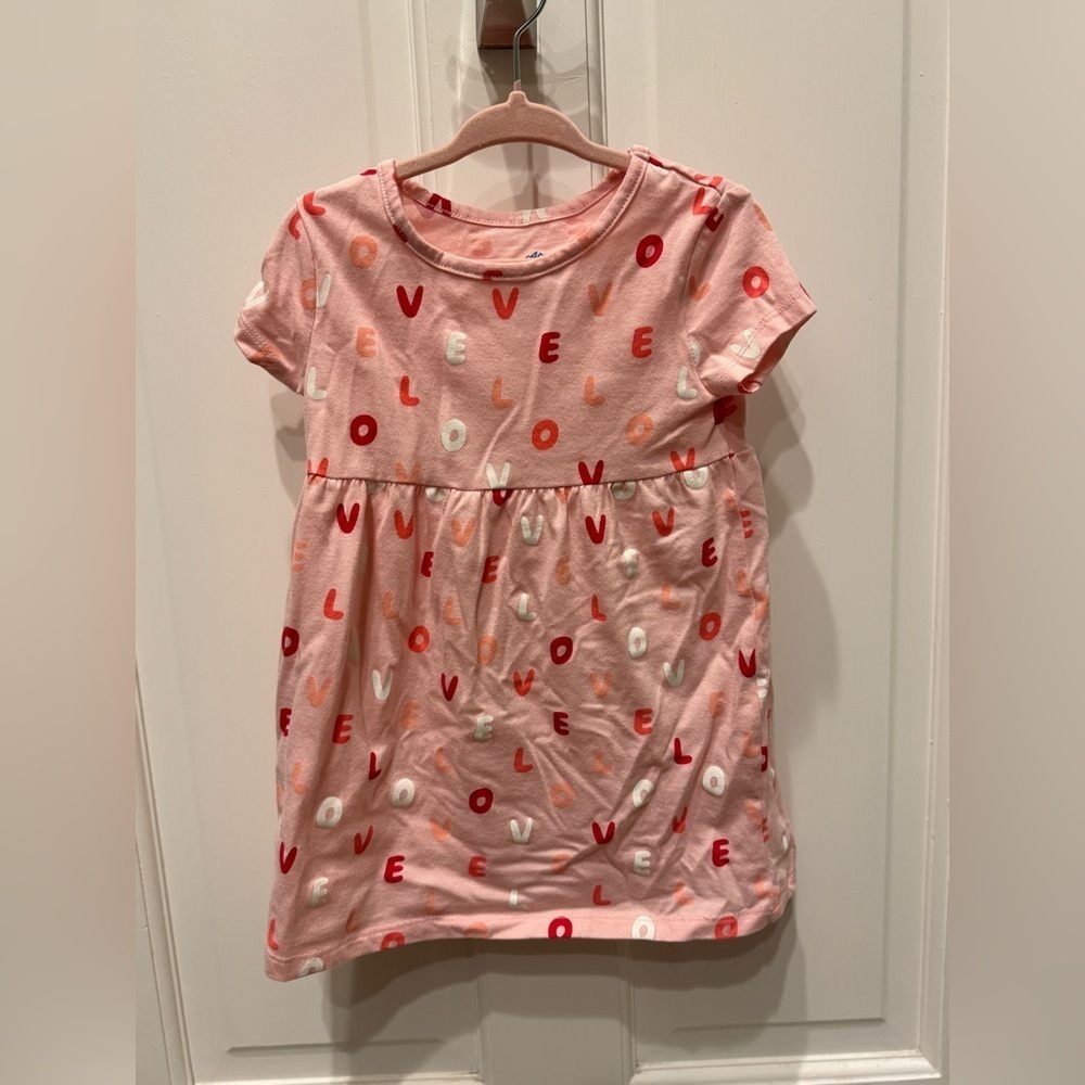 Thereabouts 2T Girls Pink Love Valentines Day Short Sleeve Dress